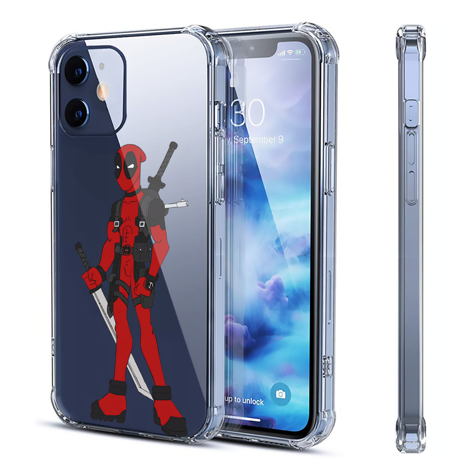 （画像用） Deadpool デッドプール 【iPhone 12シリーズ対応】透明スマホケース（クリアソフトケース）